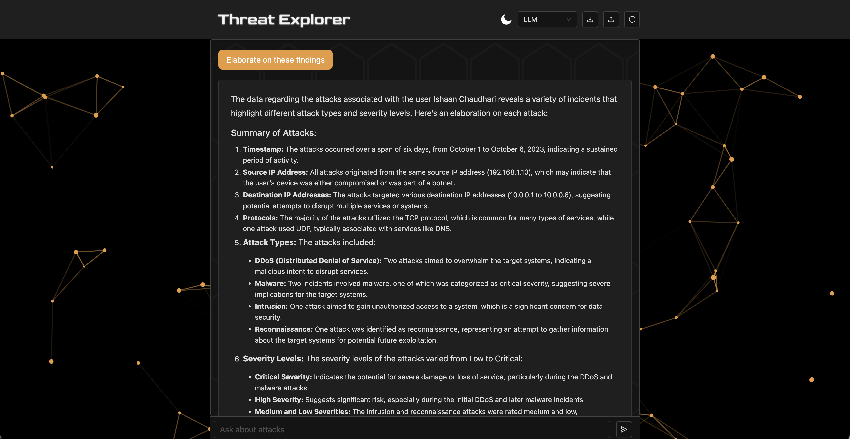Dialogue example: elaboration on findings